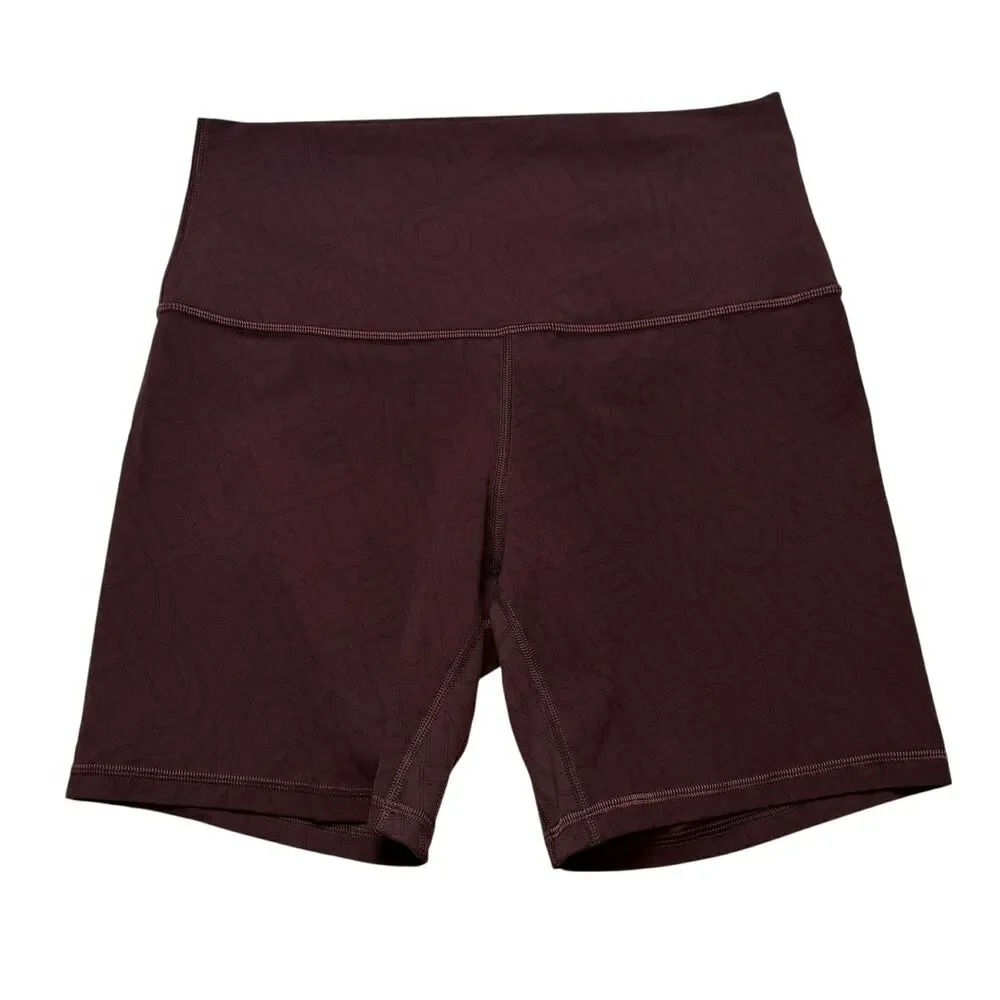 Lululemon Align High-Rise Short 6" Linear Wordmark Goodnight Plum Multi - Picture 2 of 10